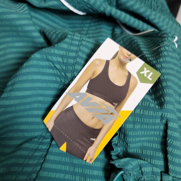 Avia Womens Tennis Jacket Teal Cistern Size XL (16-18) Rutch Sleeves NWT Stripes - Picture 5 of 6